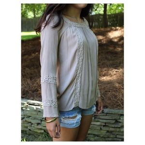 altard state brown ruffle shirt